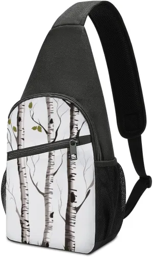 Sling Bags Birch Tree Crossbody Bag for Women Men Cross Body Bag for Travel Hiking Shopping