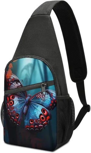 Sling Bags Butterfly Crossbody Bag for Women Men Cross Body Bag for Travel Hiking Shopping