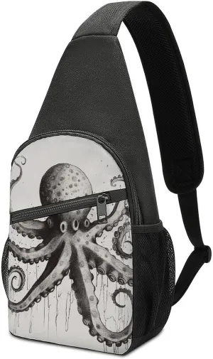 Sling Bags Octopus Crossbody Bag for Women Men Cross Body Bag for Travel Hiking Shopping