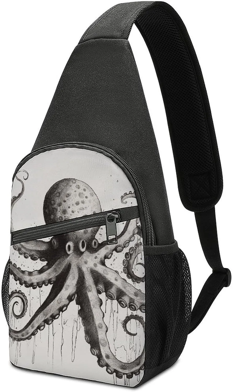 Sling Bags Octopus Crossbody Bag for Women Men Cross Body Bag for Travel Hiking Shopping