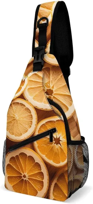 Sling Bags Orange Slices Crossbody Bag for Women Men Cross Body Bag for Travel Hiking Shopping