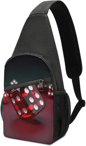 Sling Bags Red Dice Crossbody Bag for Women Men Cross Body Bag for Travel Hiking Shopping