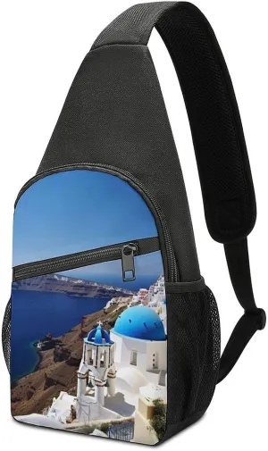 Sling Bags Sea View Crossbody Bag for Women Men Cross Body Bag for Travel Hiking Shopping