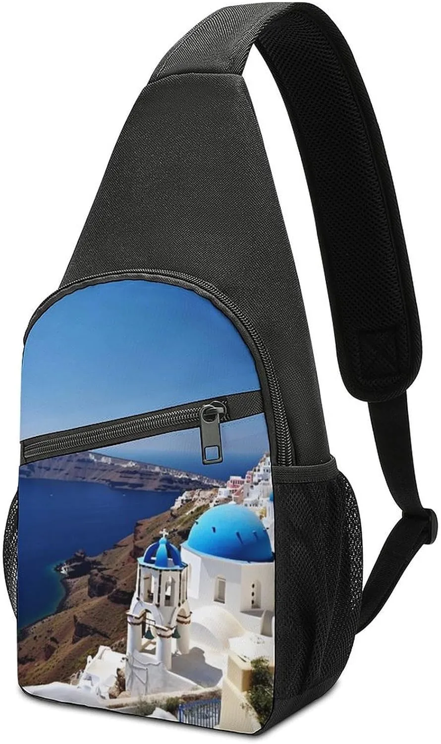 Sling Bags Sea View Crossbody Bag for Women Men Cross Body Bag for Travel Hiking Shopping
