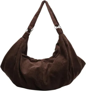 Slouchy Corduroy Shoulder Bag for Women Slouchy Travel Backpack Lightweight Tote Bag Gym Bag Travel Bag Everything Tote Purse