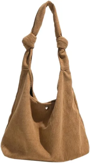 Slouchy Corduroy Tote Bag for Women Baggy Shoulder Bag Large Hobo Bag Retro Carryall Bag Everything Tote Office Tote