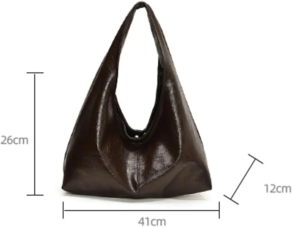 Slouchy Hobo Bag for Women Soft Vegan Leather Shoulder Handbag with Top Handle Shoulder Purse with Zipper Clutch Purse