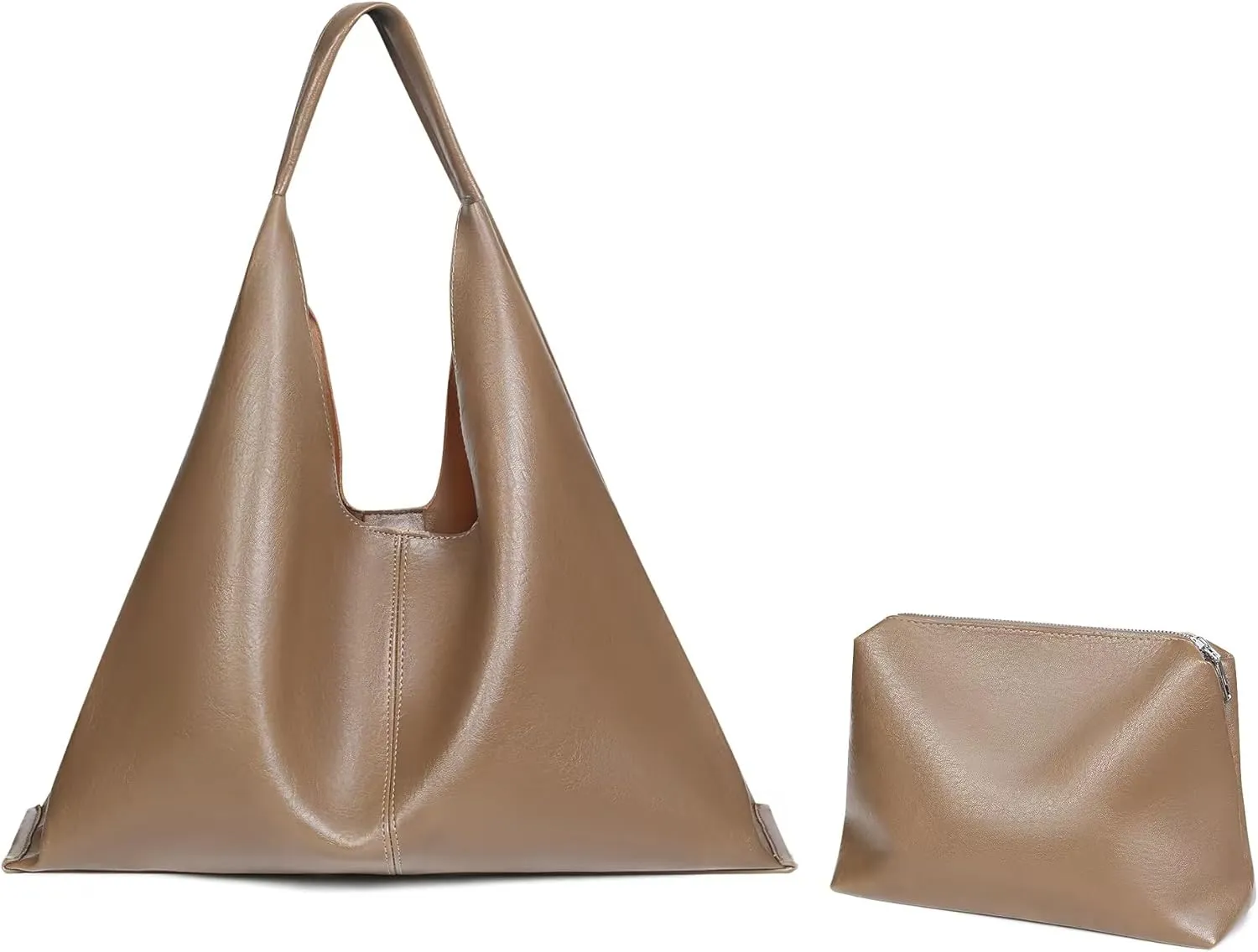 Slouchy Hobo Bags for Women – Faux Leather Tote Purse with Matching Inner Bag, Designer Shoulder Handbag