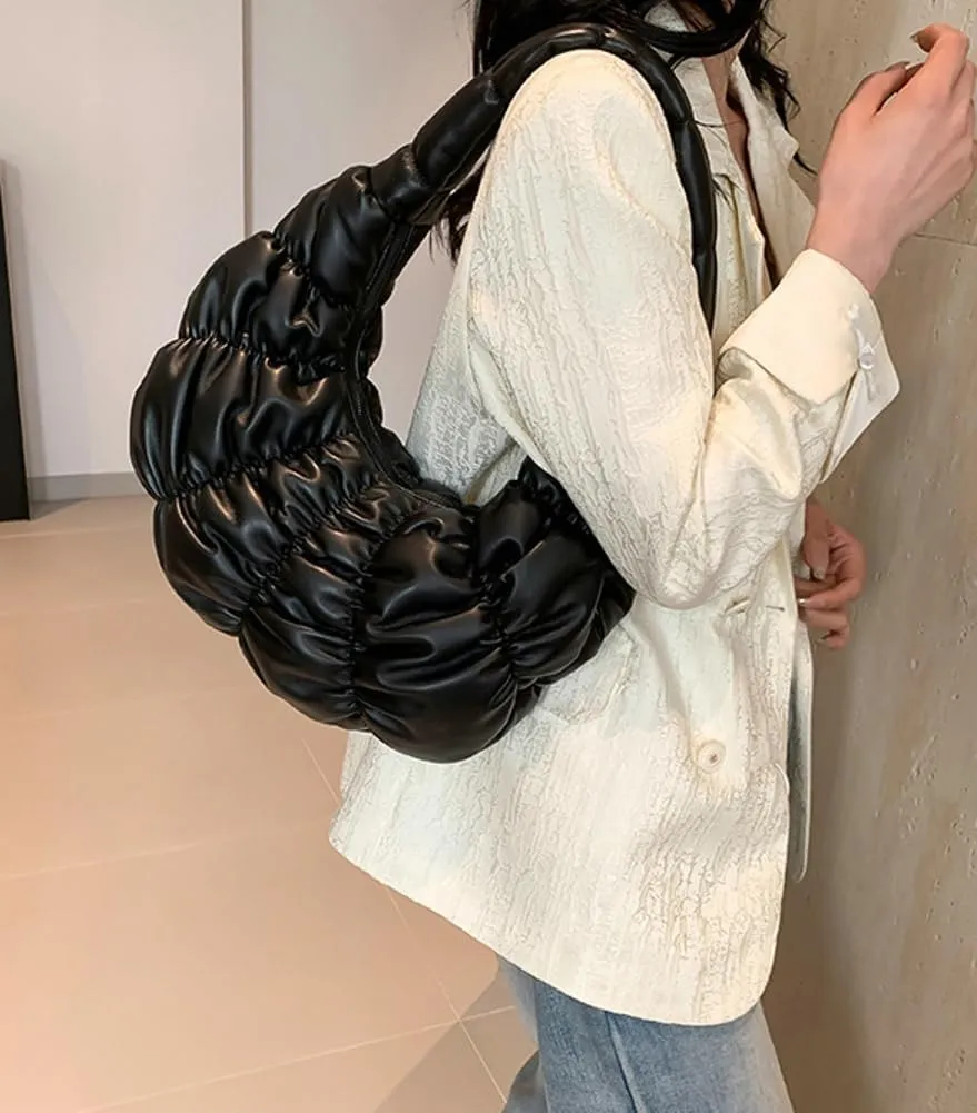 Slouchy Hobo Bags for Women Quilted Shoulder Bags for Women Lightweight Cloud Bag Retro Carryall Bag Handbags 2024