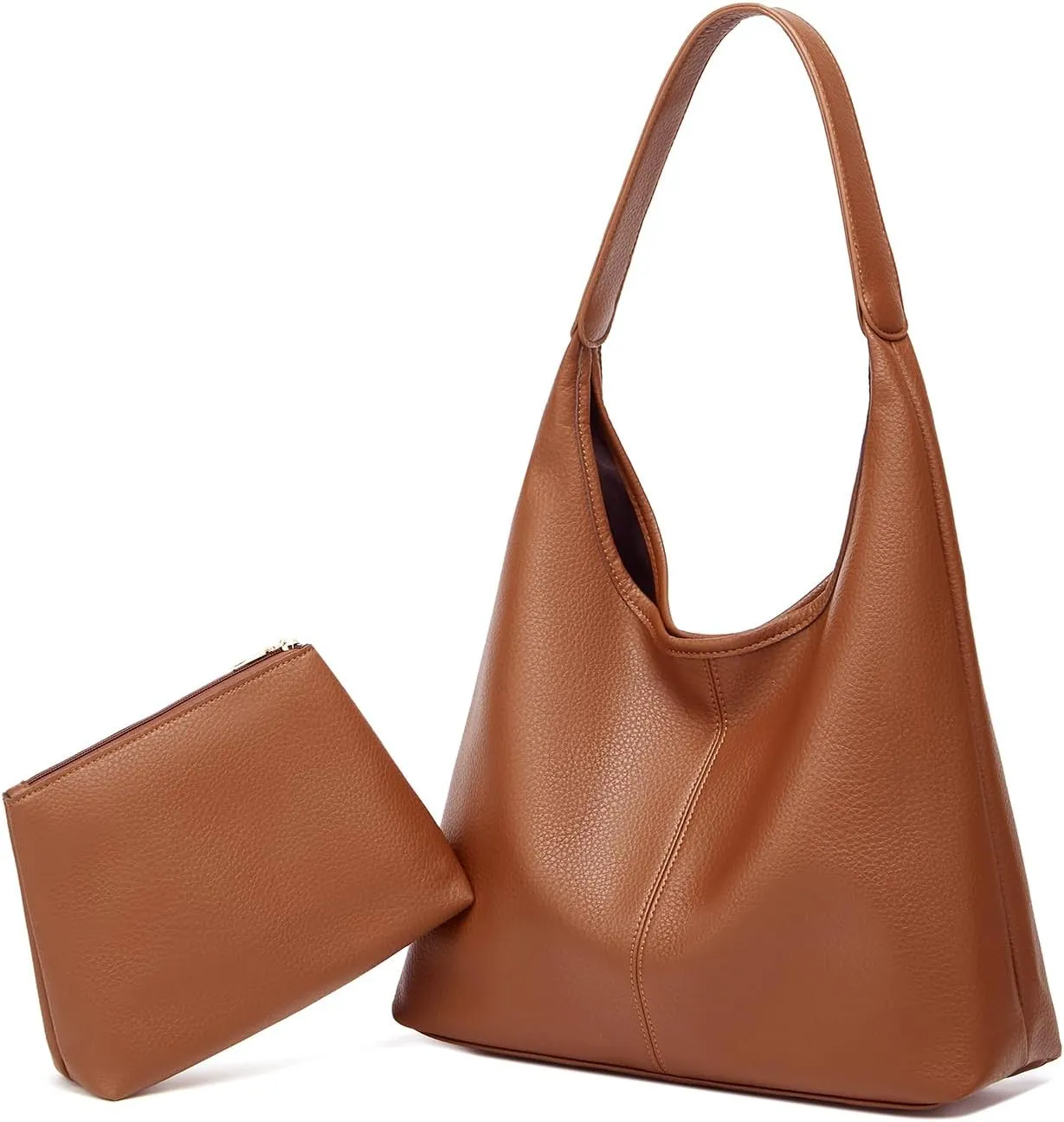 Slouchy Hobo Bags for Women Retro PU Leather Tote Crossbody Bag Soft Large Capacity 2pcs Shoulder Purses Handbags 2025