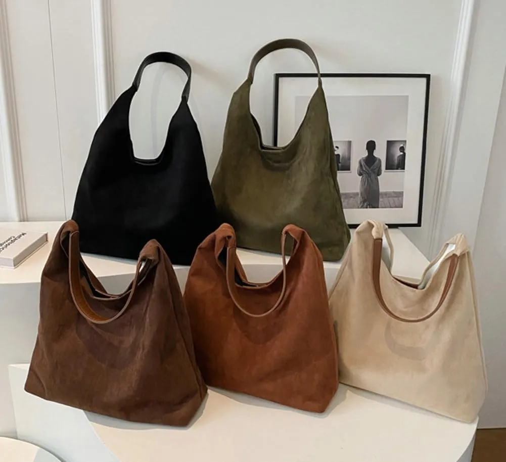 Slouchy Hobo Bags for Women Retro PU Leather Tote Crossbody Bag Soft Large Capacity 2pcs Shoulder Purses Handbags 2025