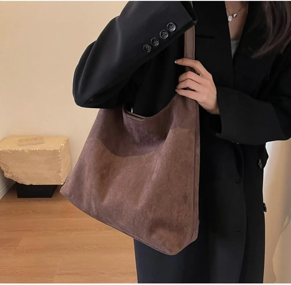 Slouchy Hobo Bags for Women Retro PU Leather Tote Crossbody Bag Soft Large Capacity 2pcs Shoulder Purses Handbags 2025