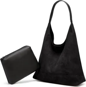Slouchy Hobo Bags for Women Retro PU Leather Tote Crossbody Bag Soft Large Capacity 2pcs Shoulder Purses Handbags 2025