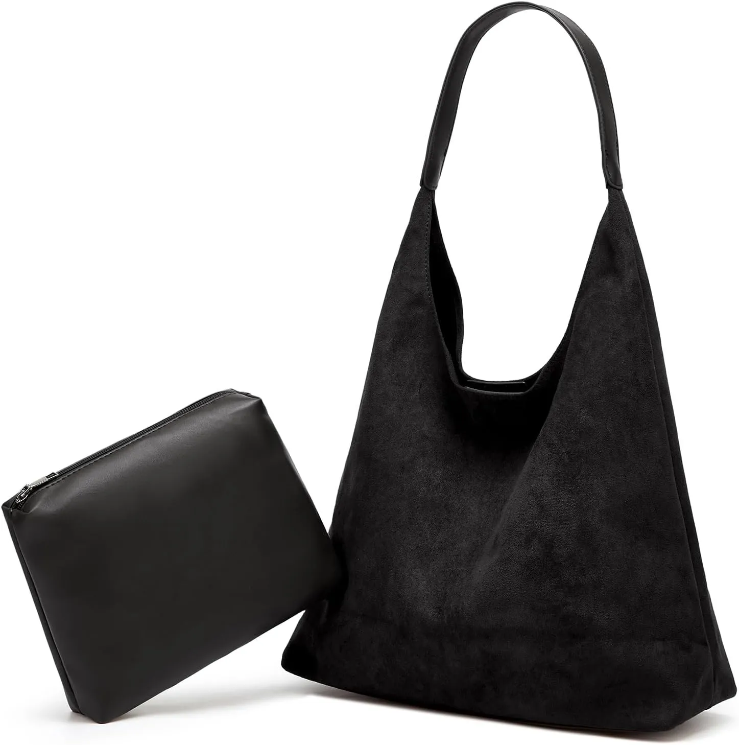 Slouchy Hobo Bags for Women Retro PU Leather Tote Crossbody Bag Soft Large Capacity 2pcs Shoulder Purses Handbags 2025