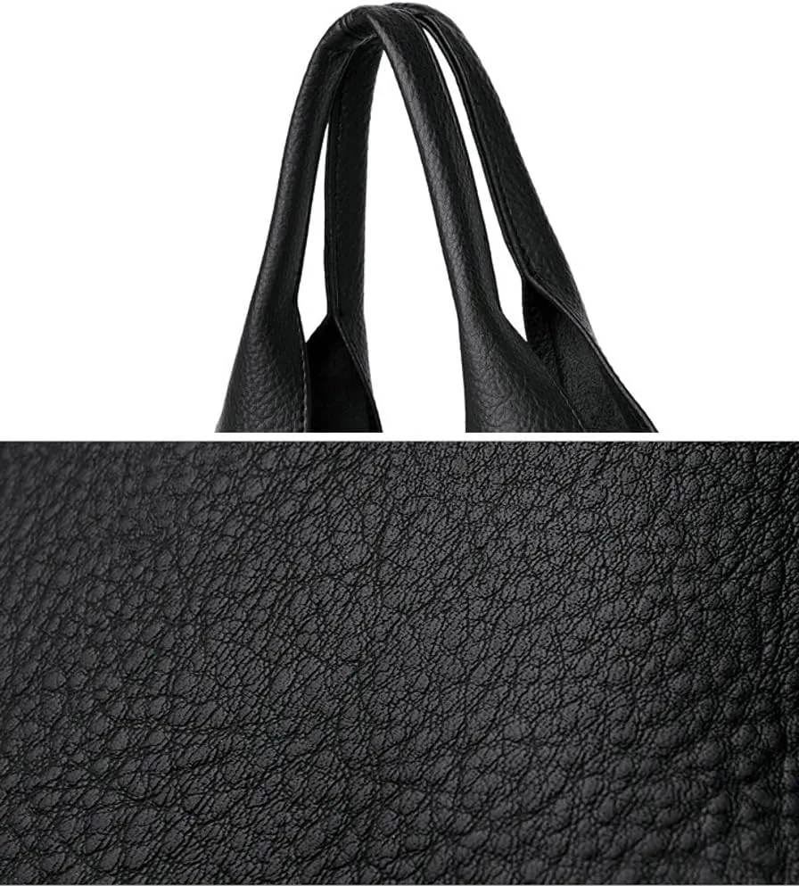 Slouchy Hobo Bags for Women Retro Vegan Leather Purse Luxury Designer Shoulder Bag Fashion Shopping Tote Bag 2pcs