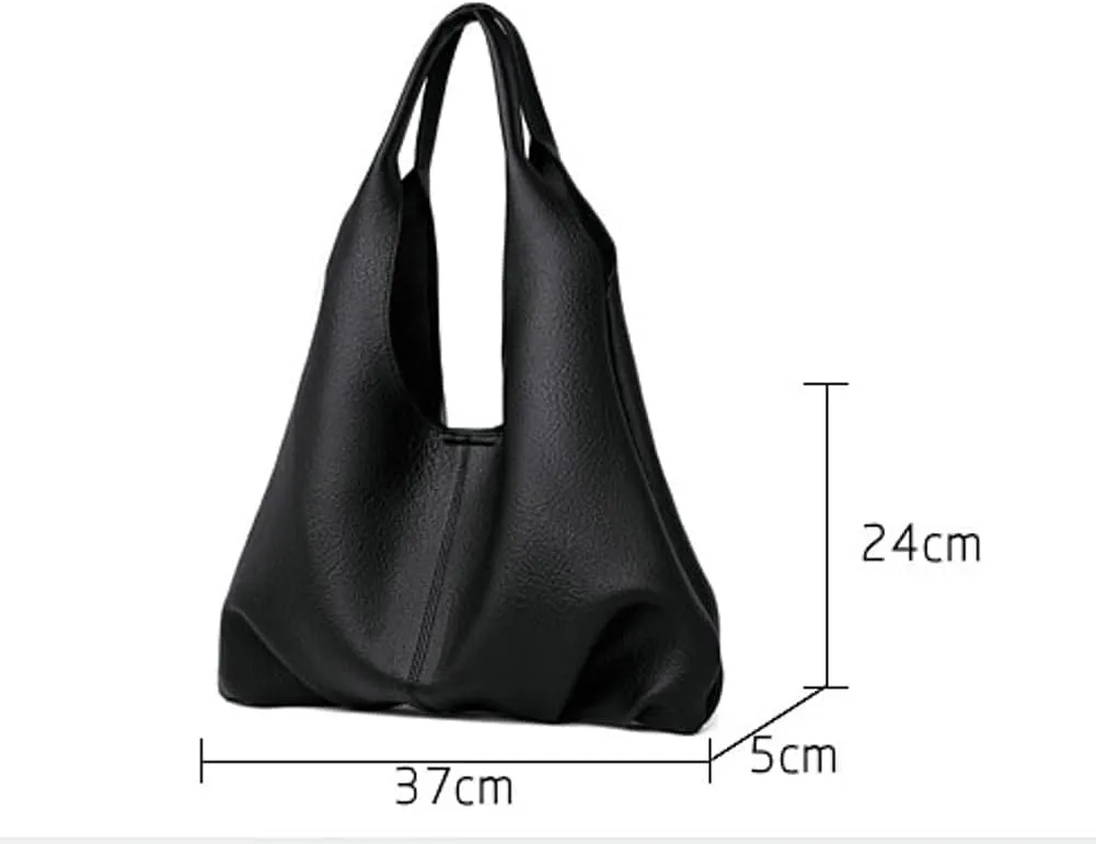 Slouchy Hobo Bags for Women Retro Vegan Leather Purse Luxury Designer Shoulder Bag Fashion Shopping Tote Bag 2pcs