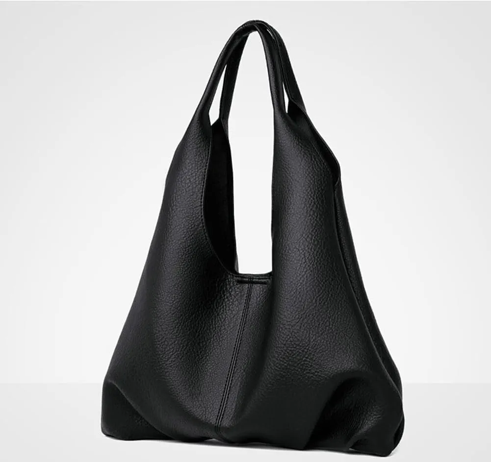 Slouchy Hobo Bags for Women Retro Vegan Leather Purse Luxury Designer Shoulder Bag Fashion Shopping Tote Bag 2pcs