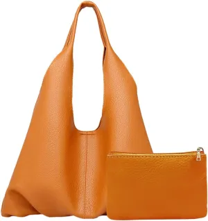 Slouchy Hobo Bags for Women Retro Vegan Leather Purse Luxury Designer Shoulder Bag Fashion Shopping Tote Bag 2pcs