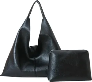 Slouchy Hobo Bags for Women Tote Bag Retro Soft Vegan Leather Crossbody Shoulder Bag Large Capacity Purses Handbags