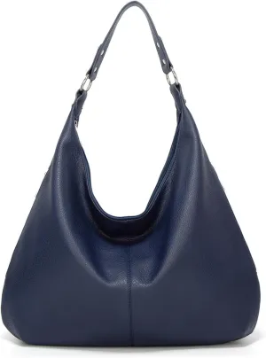 Slouchy Hobo Shoulder Bag for Women Genuine Leather Designer Top Handle Tote for Everyday Essentials