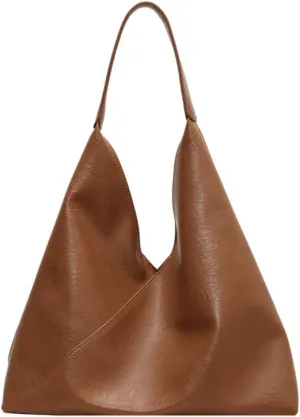 Slouchy Hobo Tote Bags for Women - Retro PU Leather Shoulder Purses - Large Capacity 2pcs Ladies Top Handle Handbag