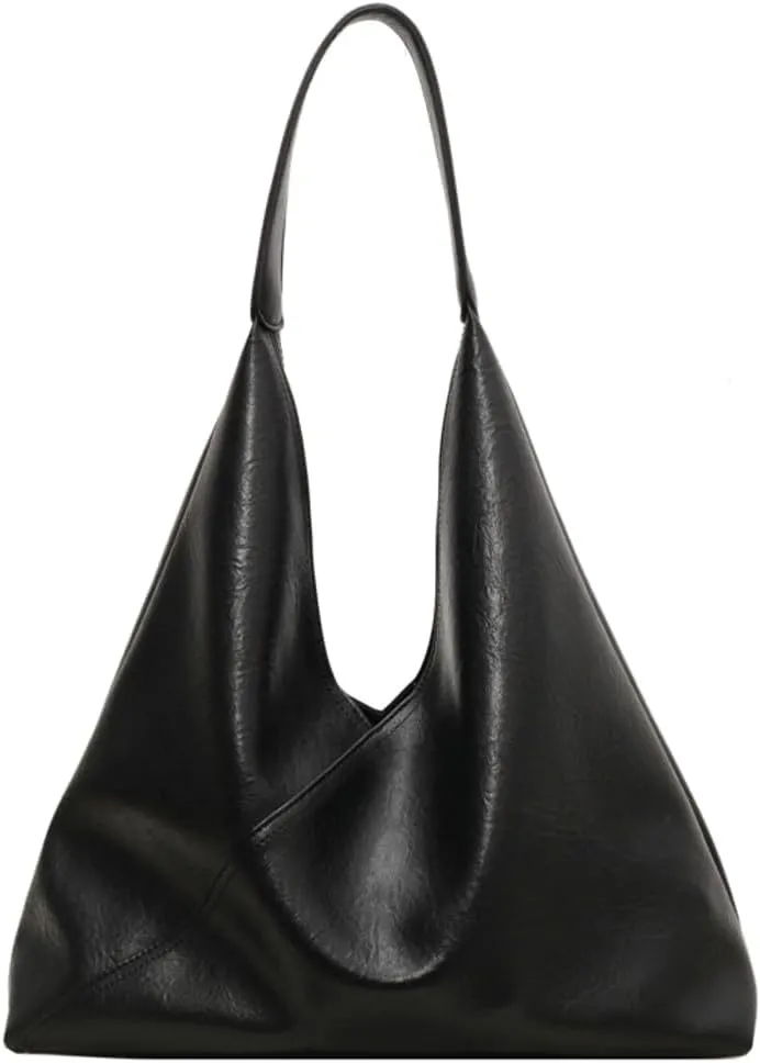Slouchy Hobo Tote Bags for Women - Retro PU Leather Shoulder Purses - Large Capacity 2pcs Ladies Top Handle Handbag