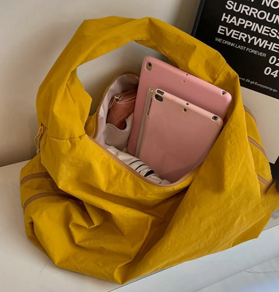 Slouchy Nylon Hobo Bags Women Underarm Shoulder Bag Crescent Crossbody Purses Trendy Large Travel Beach Tote Handbag
