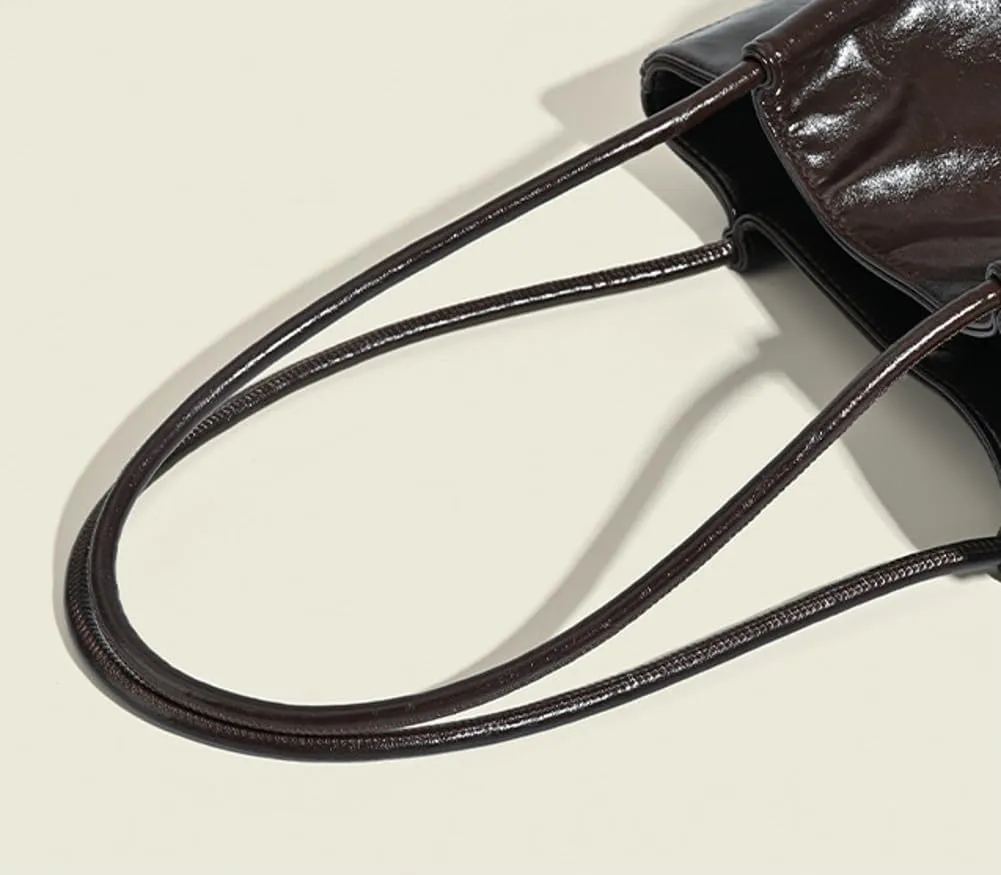 Slouchy Patent Leather Tote Bags for Women Elegant Bucket Bag for Women Office Tote Bag Purse Clutch Handbag Carryall