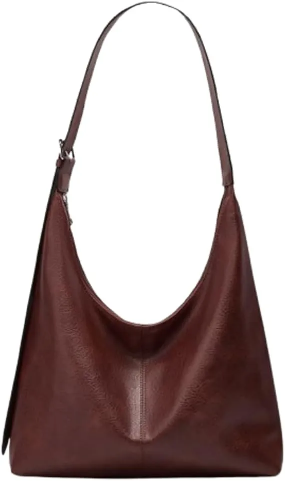 Slouchy PU Leather Hobo Bags Women Trendy Shoulder Bag Crescent Satchels Crossbody Purse Cute Travel Work Tote Handbag