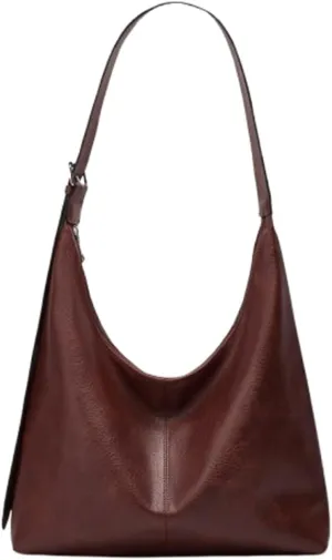 Slouchy PU Leather Hobo Bags Women Trendy Shoulder Bag Crescent Satchels Crossbody Purse Cute Travel Work Tote Handbag