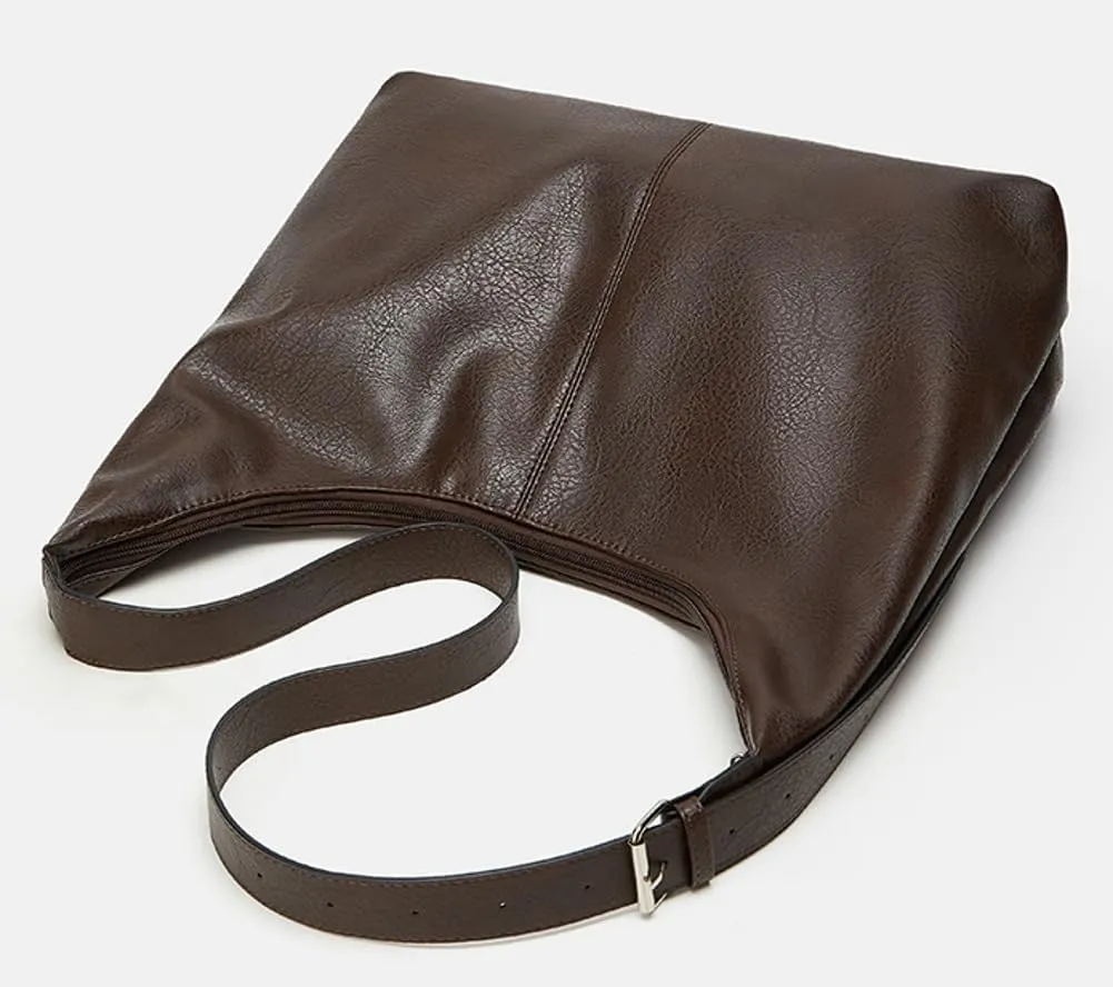 Slouchy PU Leather Hobo Bags Women Trendy Shoulder Bag Crescent Satchels Crossbody Purse Cute Travel Work Tote Handbag