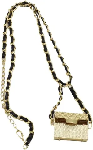 Small Belt Bag Women Crossbody Waist Chain Belt Mini Crossbody Purse Y2k Gold Purse Vintage Accessories