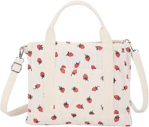 Small Corduroy Tote Bag for Women Mini Crossbody Purses for TeensHandbags Shoulder Bags Satchel