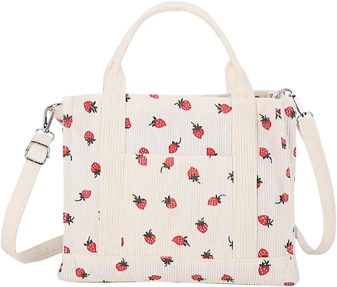 Small Corduroy Tote Bag for Women Mini Crossbody Purses for TeensHandbags Shoulder Bags Satchel