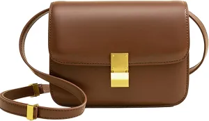 Small Crossbody Bag for Women Trendy Shoulder Bag PU Leather Square Crossbody Shoulder Purse Flap Satchel Handbag
