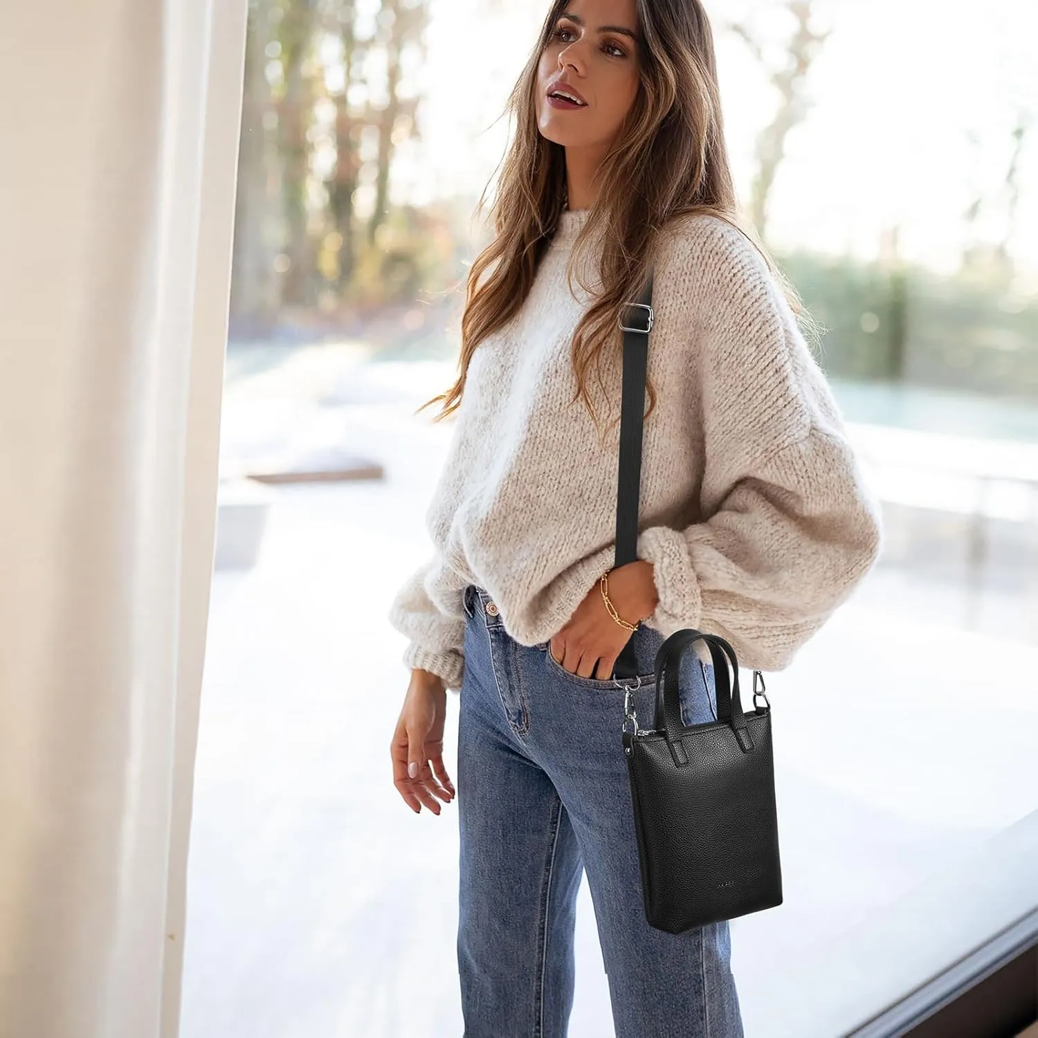 Small Crossbody Bags for Women Purses Soft Vegan Leather Cell Phone Bag Shoulder Bags Wallet Trendy Mini Tote for Women