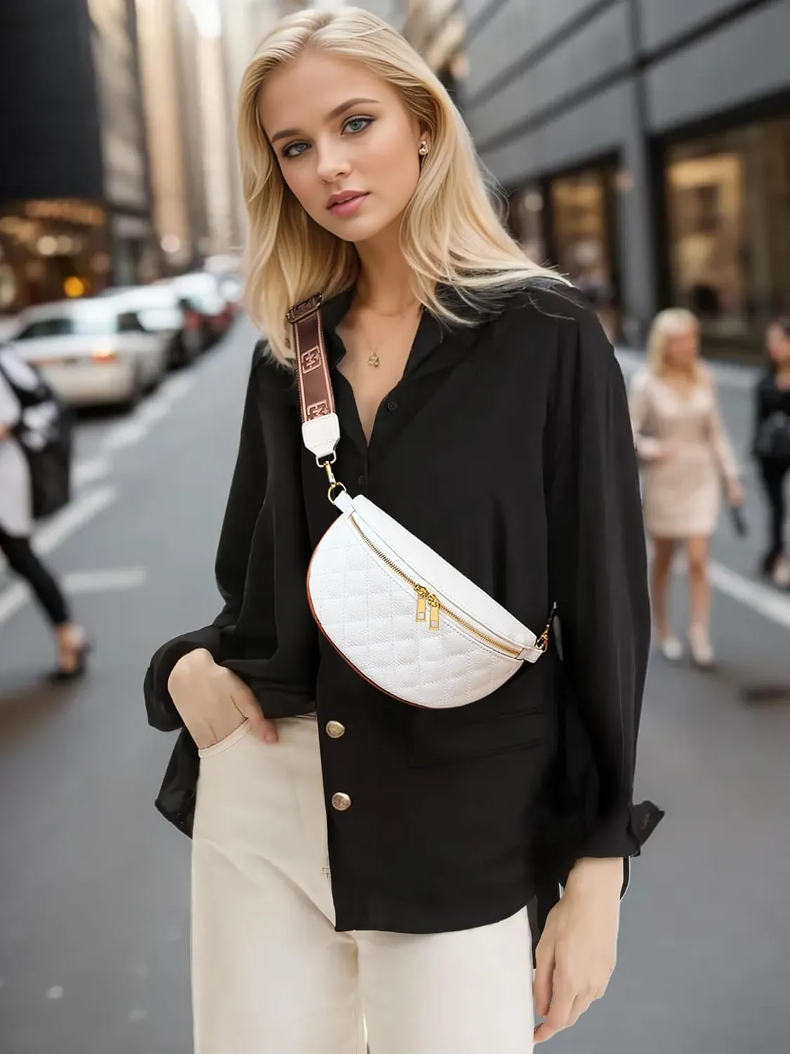 Small Crossbody Bags for Women Stylish Fanny Pack and Waist Belt Purse with Sling Shoulder Design, Adjustable Strap for Travel and Casual Walking