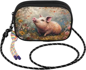 Small Crossbody Bags Pig Cute Garden for Women Cell Phone Purses Women's Shoulder Handbag Wallet Purse