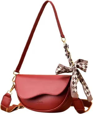 Small Crossbody Handbags For Women Multipurpose Soft Shoulder Bag Lightweight Retro Tote Bag Shoulder (Red, One Size)