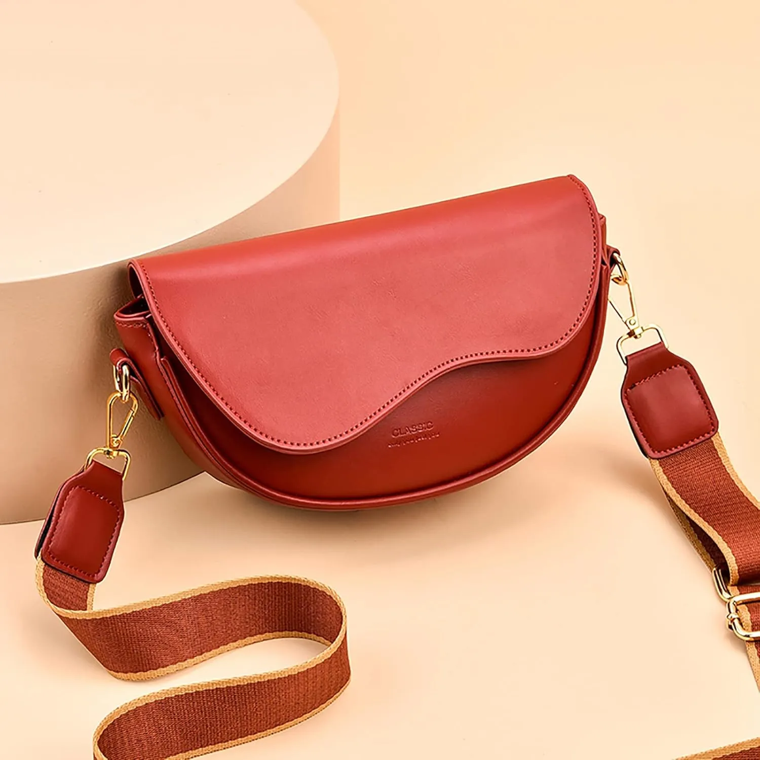 Small Crossbody Handbags For Women Multipurpose Soft Shoulder Bag Lightweight Retro Tote Bag Shoulder (Red, One Size)