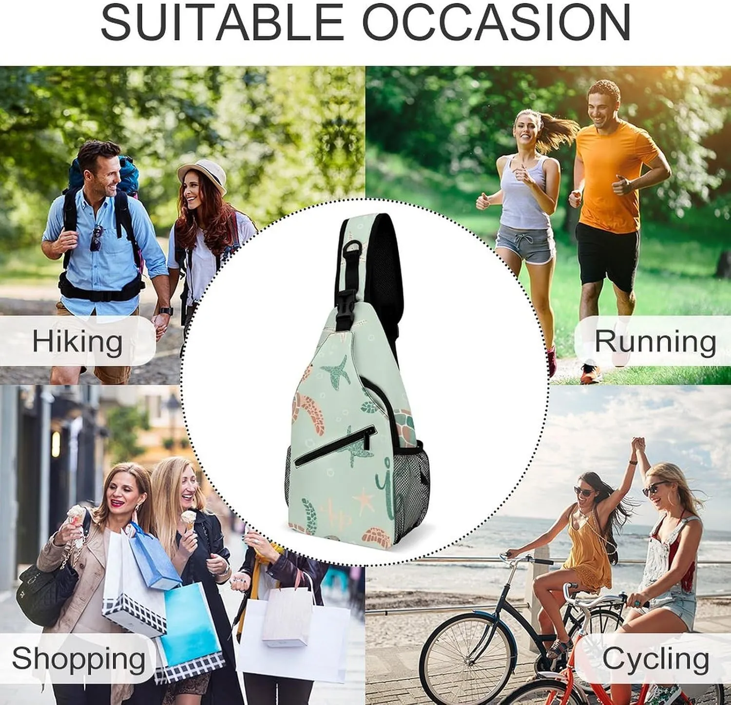 Small Crossbody Sling Backpack Bright Light Yellow Chest Bags for Traveling Chest Fashion Shoulder Bag
