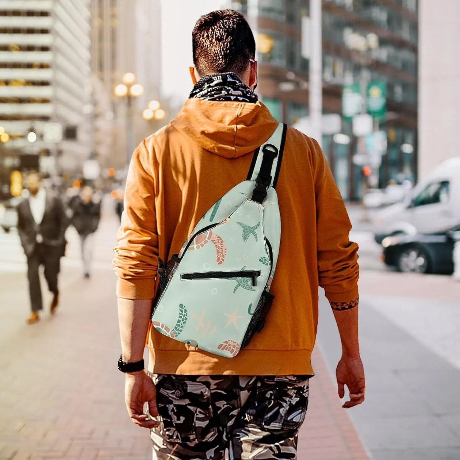 Small Crossbody Sling Backpack Bright Light Yellow Chest Bags for Traveling Chest Fashion Shoulder Bag