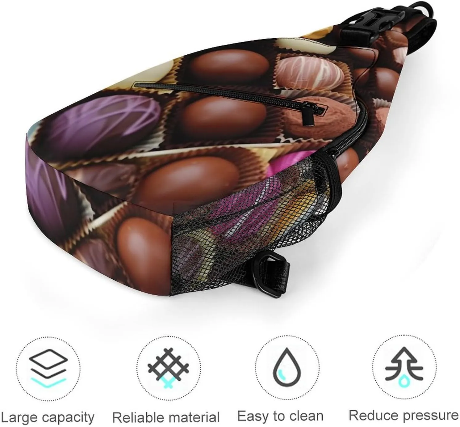 Small Crossbody Sling Backpack Color Chocolate Chest Bags for Traveling Chest Fashion Shoulder Bag