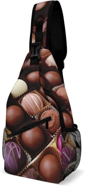Small Crossbody Sling Backpack Color Chocolate Chest Bags for Traveling Chest Fashion Shoulder Bag