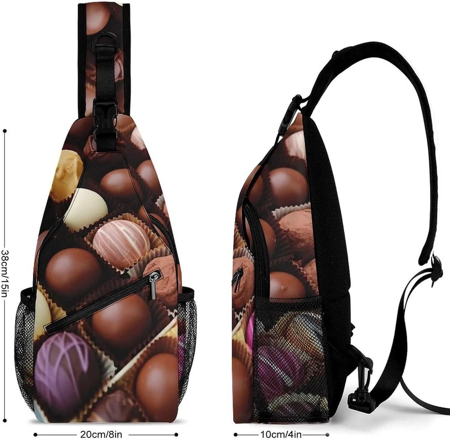 Small Crossbody Sling Backpack Color Chocolate Chest Bags for Traveling Chest Fashion Shoulder Bag