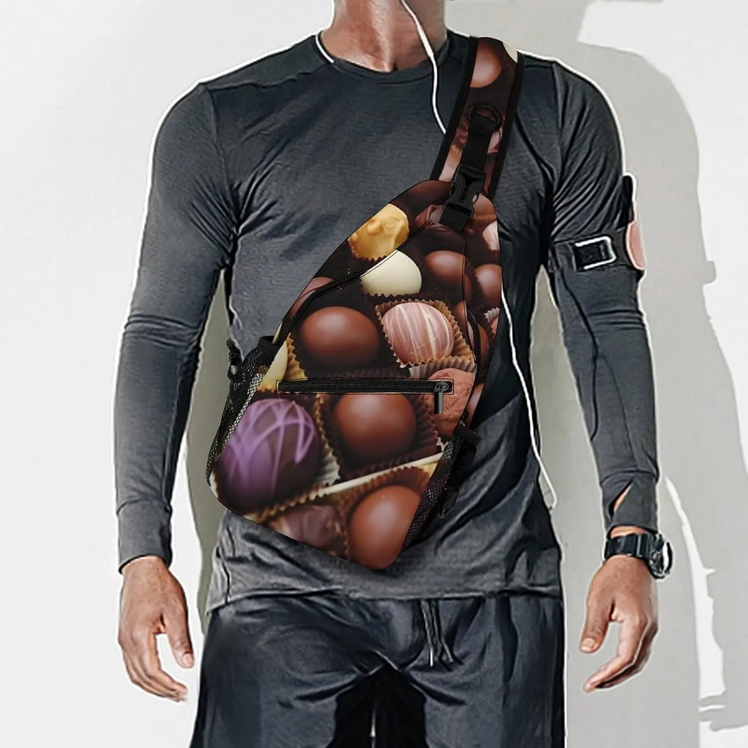 Small Crossbody Sling Backpack Color Chocolate Chest Bags for Traveling Chest Fashion Shoulder Bag