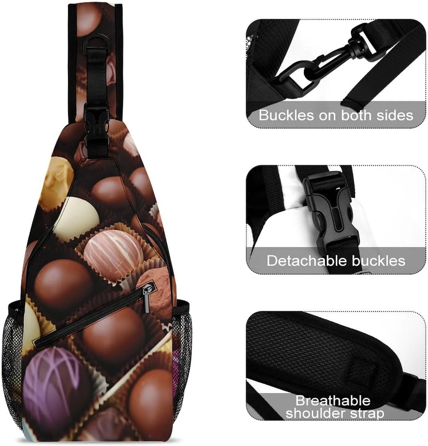 Small Crossbody Sling Backpack Color Chocolate Chest Bags for Traveling Chest Fashion Shoulder Bag