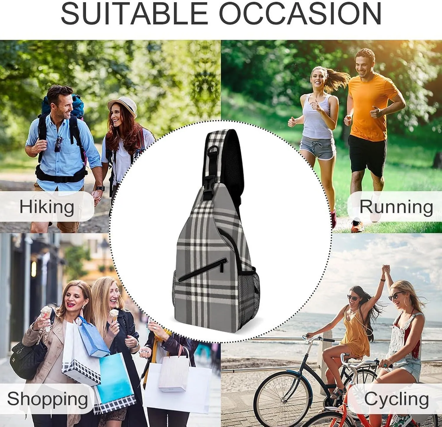 Small Crossbody Sling Backpack Dark And Light Colors Chest Bags for Traveling Chest Fashion Shoulder Bag