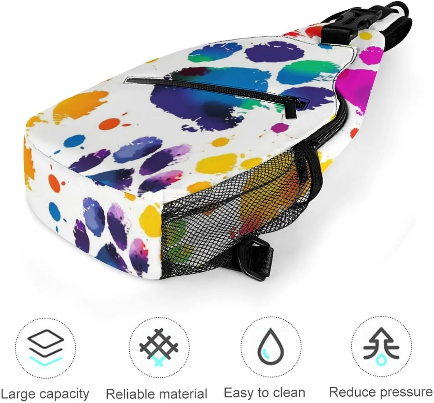 Small Crossbody Sling Backpack Maroon And Yellow Chest Bags for Traveling Chest Fashion Shoulder Bag