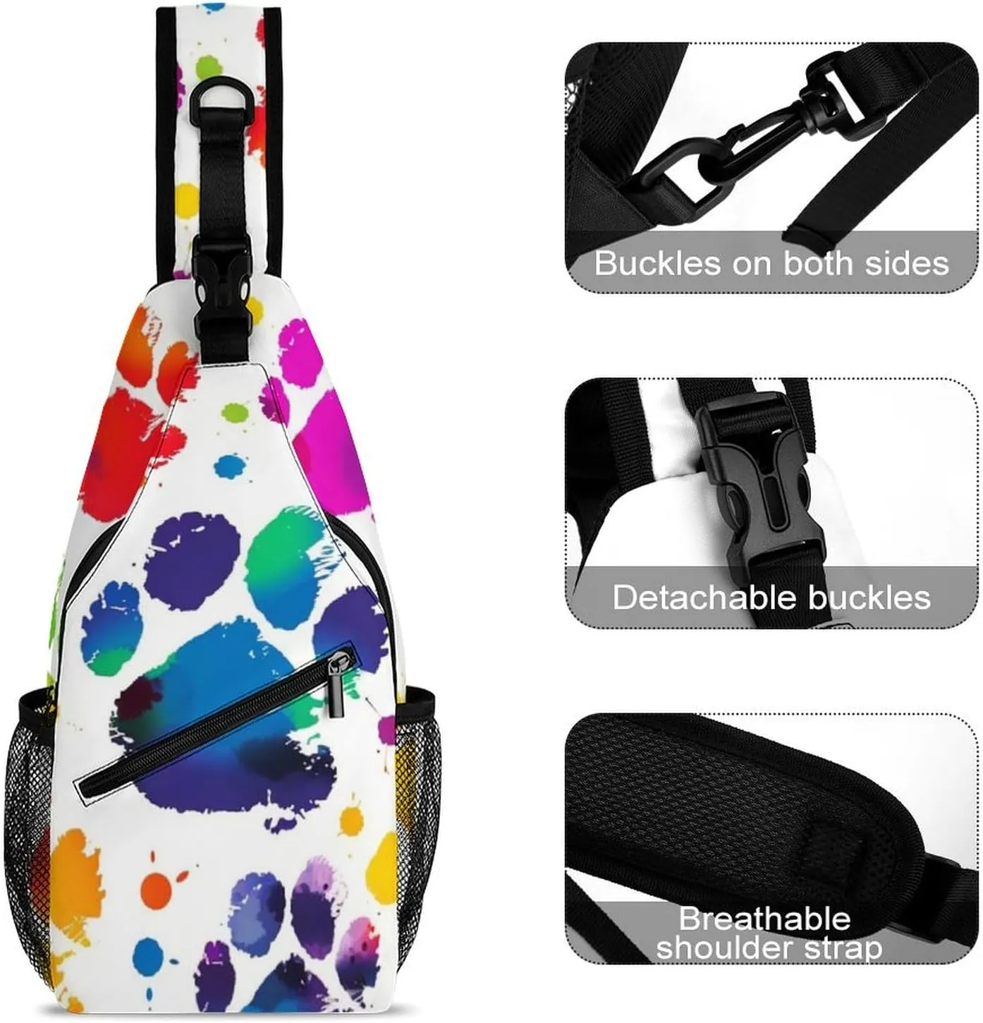 Small Crossbody Sling Backpack Maroon And Yellow Chest Bags for Traveling Chest Fashion Shoulder Bag